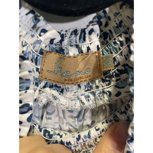 Skeemo Halter Dress‎ Women XS Blue Leopard Smocked Waist Mini Boho Summer Casual - Image 3