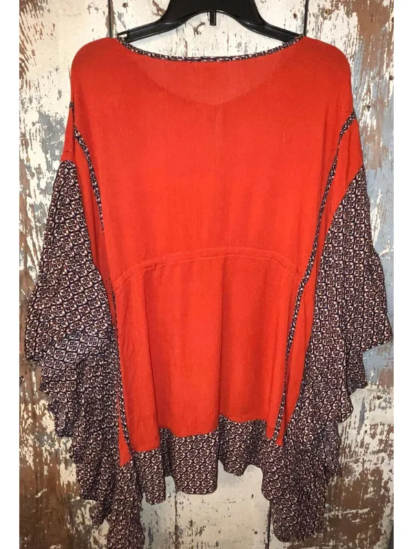 Entro Boho Tunic Poncho top Batwing sleeve size Medium - Image 6