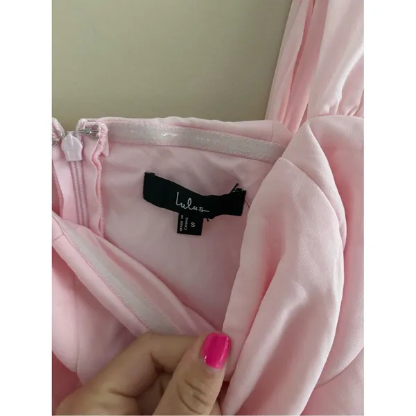 Lulus Magical Magnetism Light Pink Off-the-Shoulder Maxi Dress Size Small Formal - Image 5