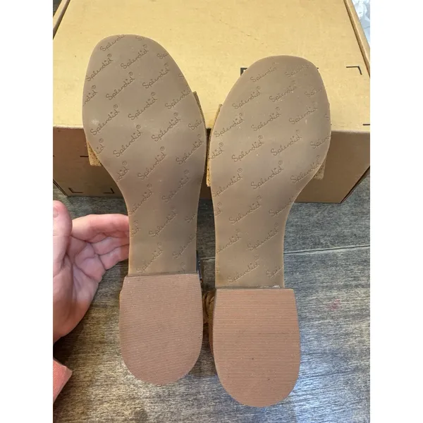 Splendid Heeled Sandal Tan‎ Suede Leather Size 8 Ankle Strap - Image 8
