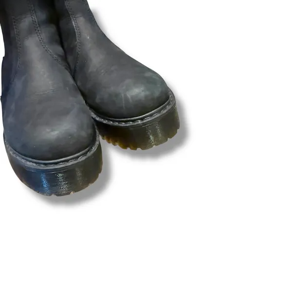 Dr. Martens Rometty Faux‎ Fur Boots Size 6 Women's Black Leather Platform Lug - Image 5