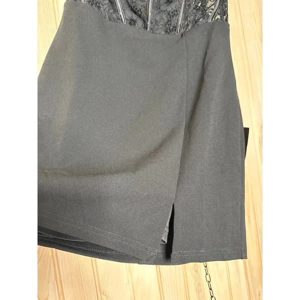 NWT Lulus Sultry Persona Black Lace Strapless Bustier Bodycon Mini Dress Party M - Image 5