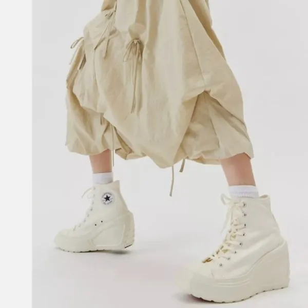 NEW Converse Chuck 70 De Luxe Wedge Platform Heel Boots White A06479C 7.5 - Image 2