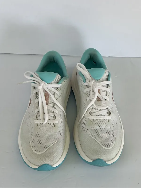 Hoka Rincon 4 White and Teal Women's Running Shoes - Image 3