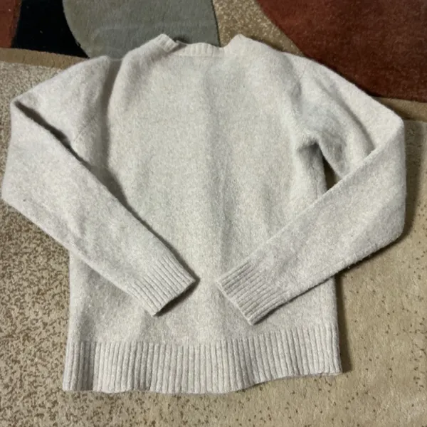 Brandy Melville Wool Blend Cardigan Women OS Oatmeal Heather Knit Button Sweater - Image 6