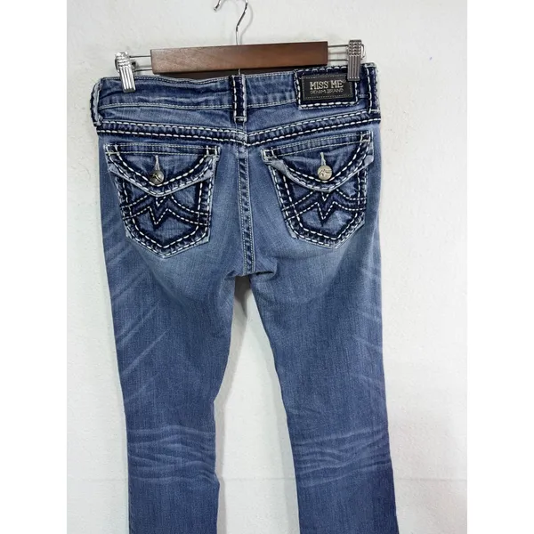 Miss Me Irene Bootcut Jeans Women's Size 29 Blue Western Embellished Boho Cotton - Image 3