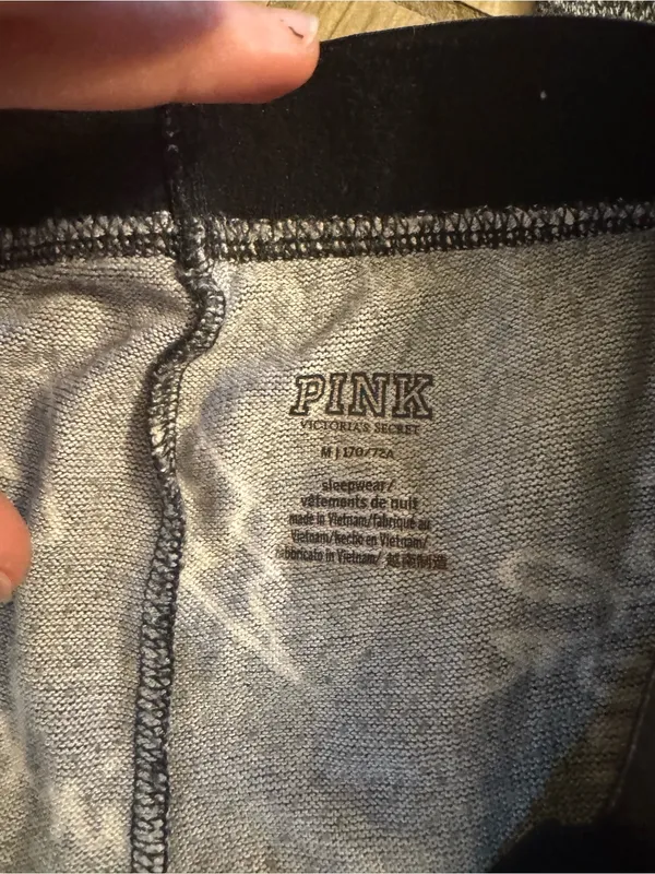PINK Victoria's Secret Heather Charcoal Kids Logo & Graphic Leggings - Image 4