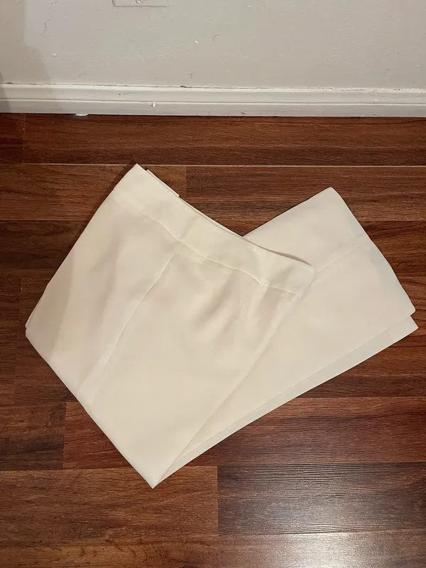 Classic White Tailored Pants Size M - Image 10