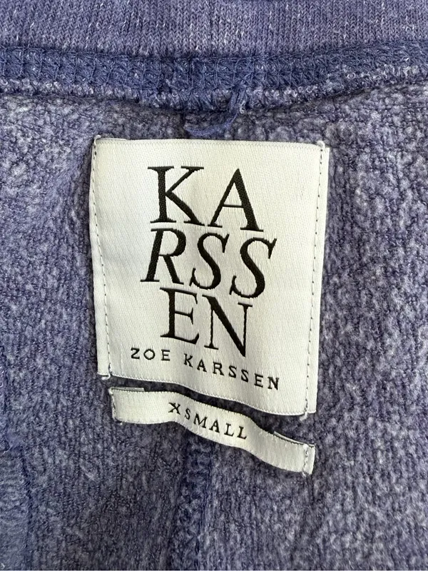 Zoe Karssen Leopard Print Sweat Shorts XS Blue Lounge Y2K - Image 8