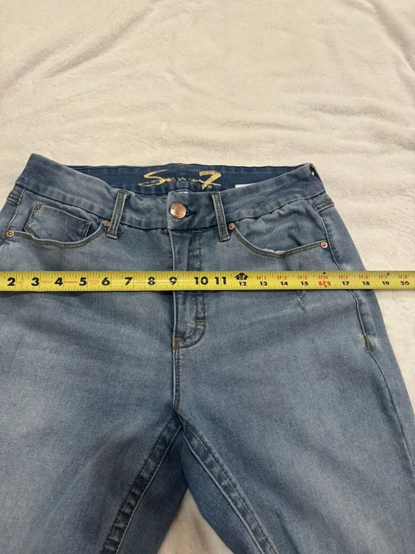 7 For All Mankind Tummy less High Rise Slim Bootcut Medium Wash Jeans Sz 12 - Image 12