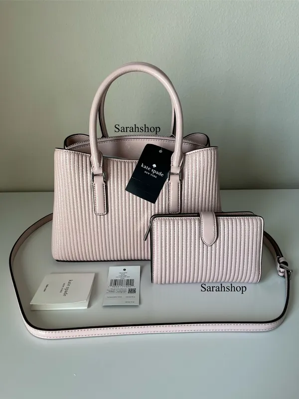 Kate Spade Thompson Street Shiny Quilted Small Satchel Bag Set - Image 2
