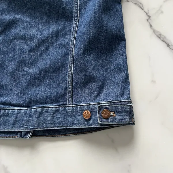Madewell The Shrunken Stretch Jean Jacket Eco Edition Vintage Light Size Small - Image 10