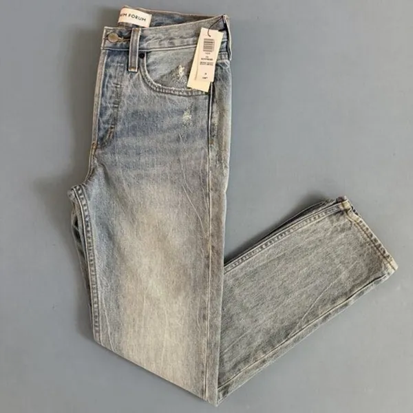 Aritzia‎ Denim Forum Ex-Boyfriend Vintage Desert Jeans Light Wash NWT Size 24 - Image 2