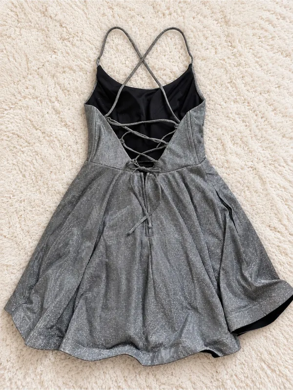 Speechless Glitter Homecoming Skater Mini Dress – Silver – 5 - Image 6