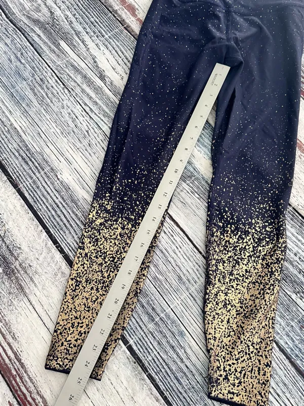 Beyond Yoga Navy and Ombre Gold Speckle Leggings - Image 8