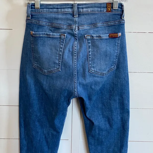 7 For All Mankind Josefina High Waist Slim Boyfriend Blue Jeans‎ Size 26 - Image 9