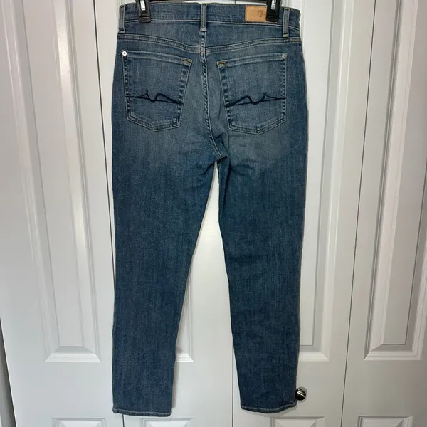 7 For All Mankind Josefina Jeans Womens 27 Blue Luxe Vintage Skinny Boyfriend - Image 3