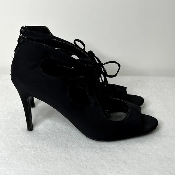 Impo Black Strappy Lace Up Heels - Image 3