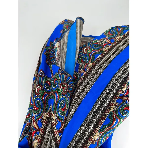 Missguided Mini Twist‎ Tie Dress Womens Sz 6 Blue Paisley Vacation Resort Cruise - Image 6
