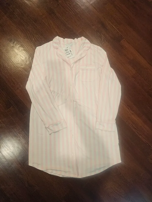 Charter Club Pink Striped Button-Down Nightshirt - Image 5