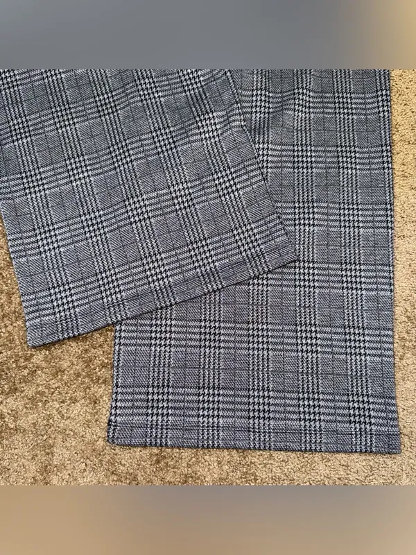 Halara High Rise Pocket Wide Leg Baggy Houndstooth Plaid Casual Pants Academia S - Image 5