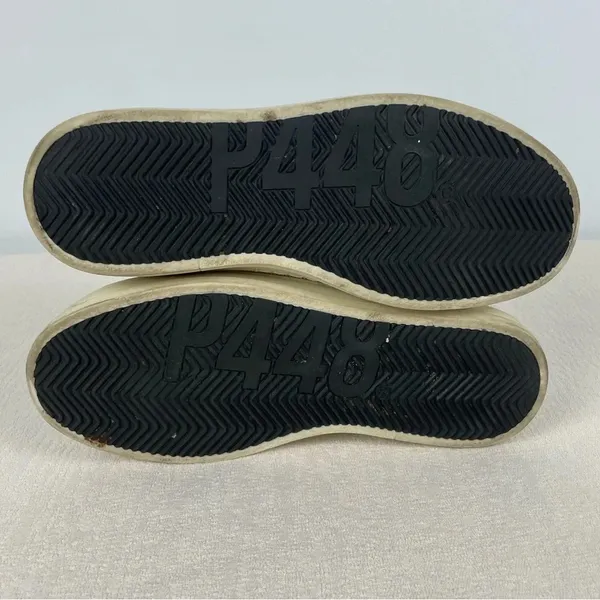 P448 Cream Low Top John Yeti‎ Fur Lace Up Distressed Sneaker - Image 10