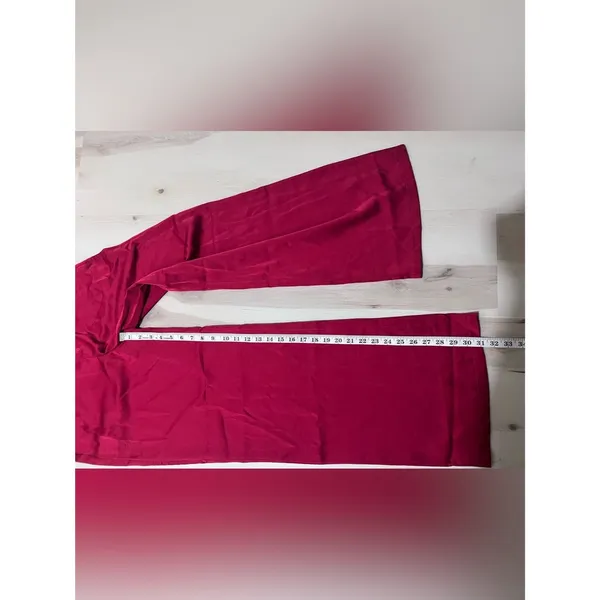Lulus NWT Women Small Cherry Berry Red Satin Silky Wide Leg Trouser Pants Fall - Image 8