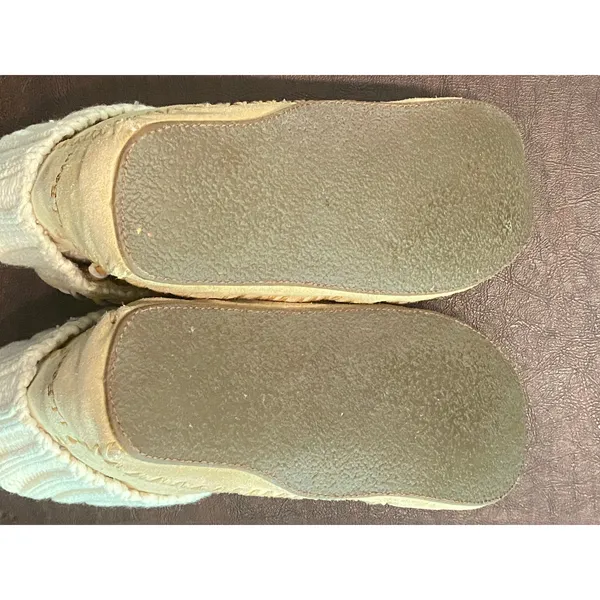 L.L.Bean‎ Shearling Slipper Boots Women’s 6 M Tan Suede Knit Cuff Moccasin Cabin - Image 6
