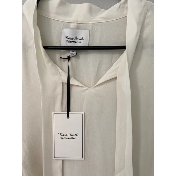 New Reformation x Nara Smith Cloud Egg Blouse Size 18 - Image 2