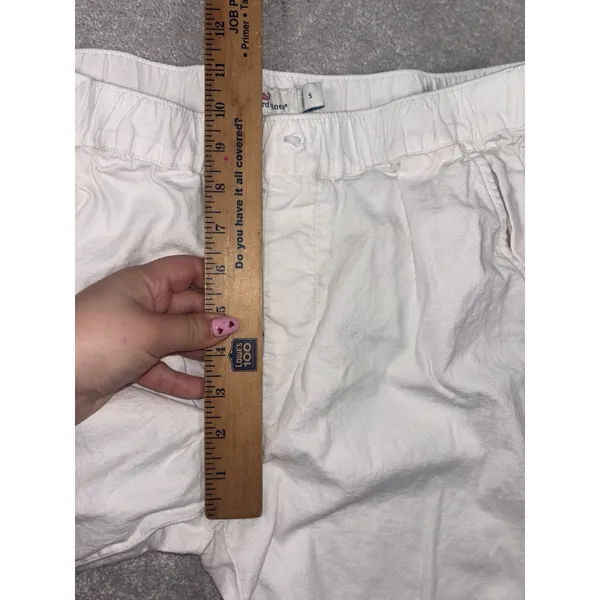 vineyard‎ vines womens white linen pull on pants Cropped Pockets - Image 7