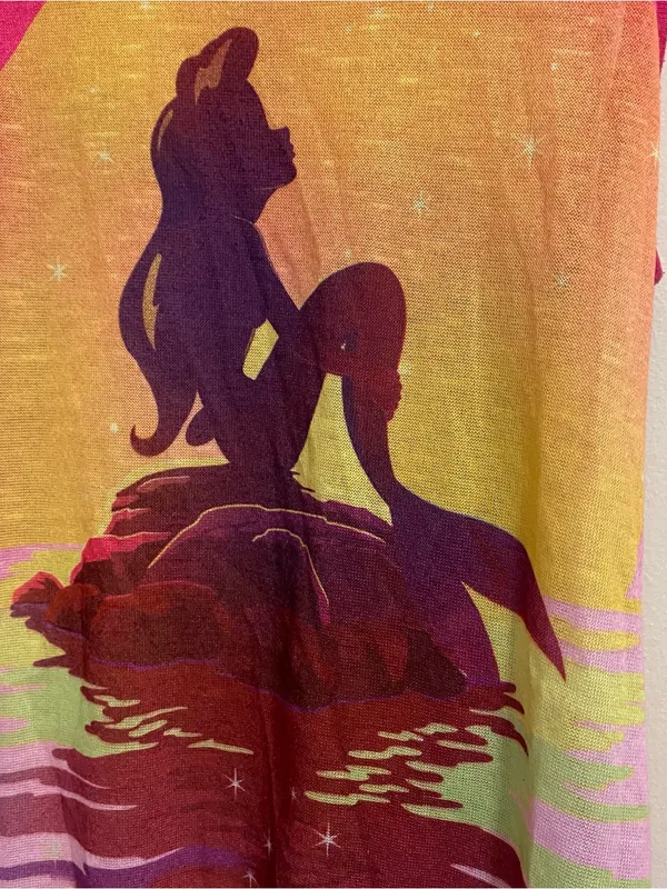 Disney Womens M Medium 34” The Little Mermaid Tank Top Sheer Chiffon Ariel Rock - Image 3
