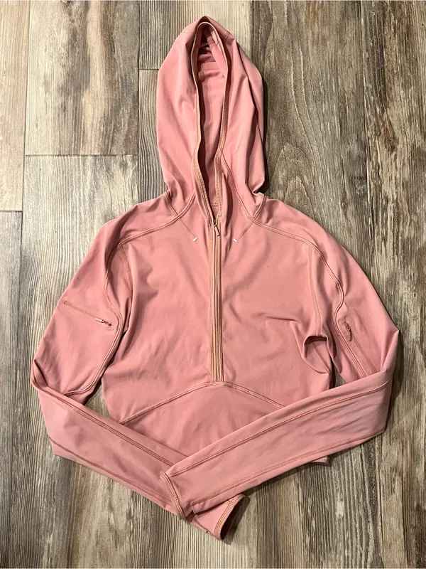 lululemon athletica Break a Trail 1/2 zip Performance Hoodie in pastel pink 2 - Image 3