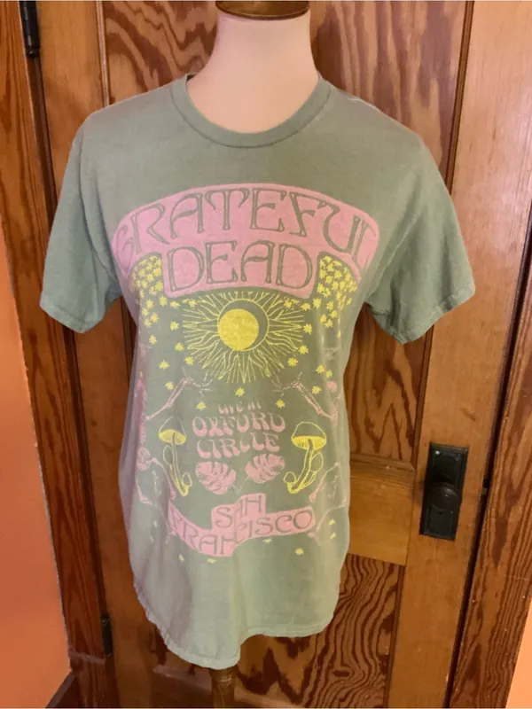 Grateful Dead Oxford Circle San Francisco Junk Food Tee Small Green Psychedelic - Image 7