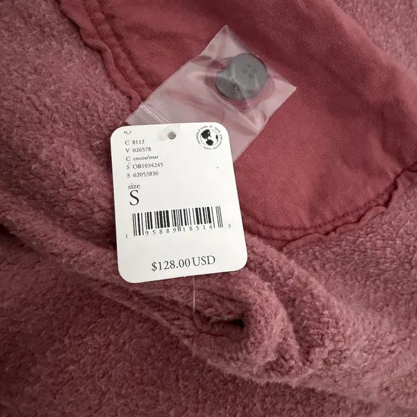 FREE PEOPLE Ruby Oversized Shirt Jacket in Rose Brown Cocoa/Mar - Size S NWT - Image 6