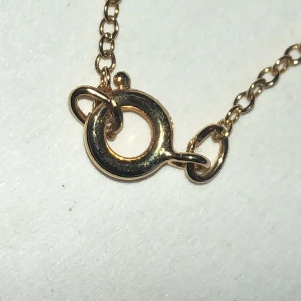 Vintage Gold Filled White Iridescent Flakes Dainty Teardrop Necklace - Image 9