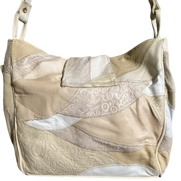 Vintage Arrivals Patchwork Suede Leather Shoulder Bag Purse‎ nwt - Image 4