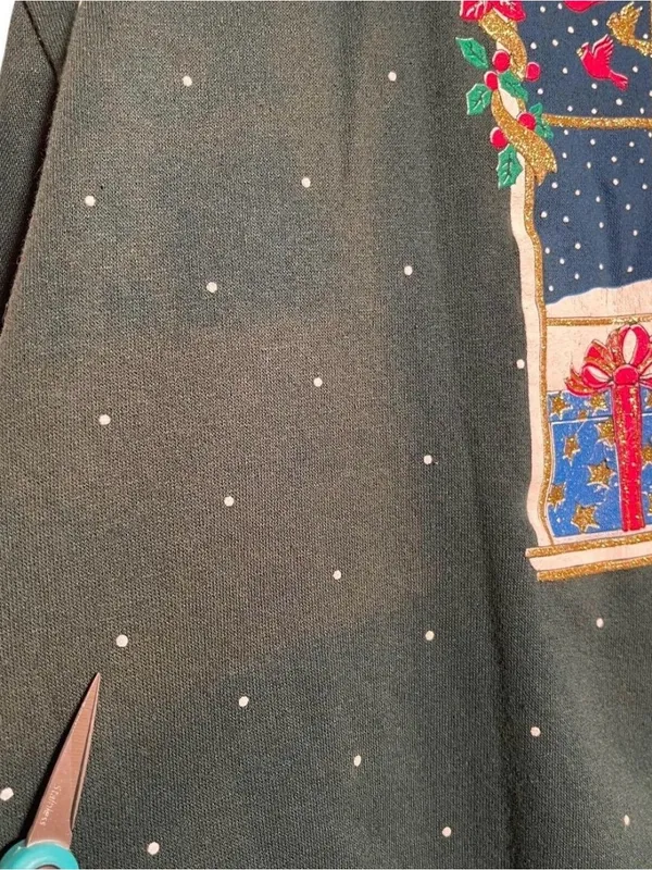 Cat Christmas sweatshirt Green Size M - Image 4