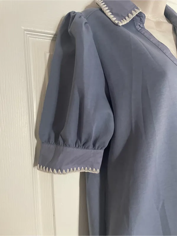 Betsey’s Boutique Shop Puff Sleeve Dress with Contrast Trim - Image 4