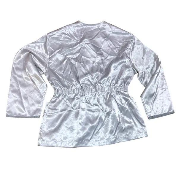 Victoria's Secret Gold Label Vintage Satin Robe Silver Lingerie Size Medium - Image 2