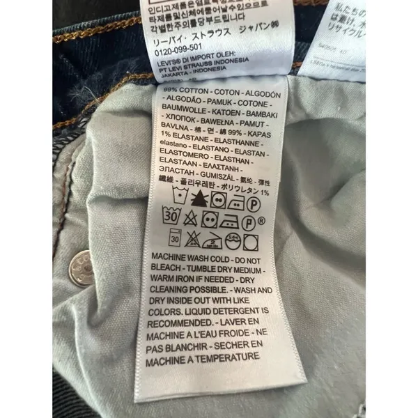 Levi’s Wedgie Straight Jeans High Rise Button Fly Dark Wash Streetwear Casual 28 - Image 6