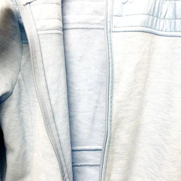 Talbots Womens Jacket XL Blue High Neck Zips Pockets Fleece Cotton Blend‎ - Image 5