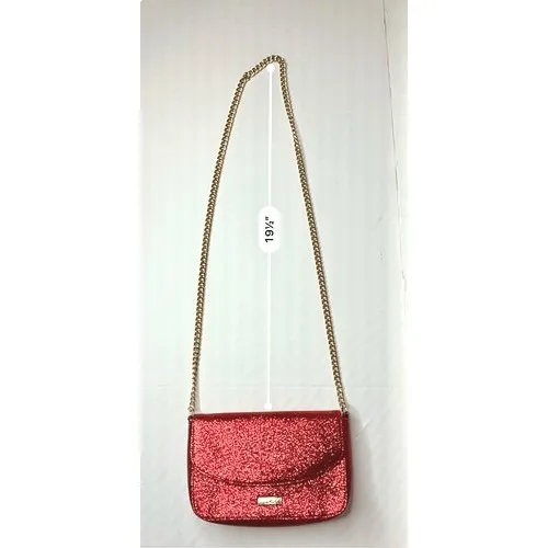Jimmy‎ Choo Parfume Red Glitter Good Chain Clutch Shoulder Handbag COA - Image 9