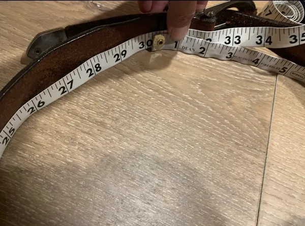 Vintage wester leather belt Brown Size M - Image 12