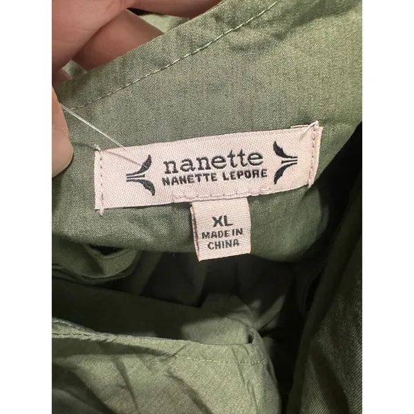 Nanette Lepore Prairie Sage‎ Green Puff Sleeve Bow Back Cutout Top XL NWT - Image 7