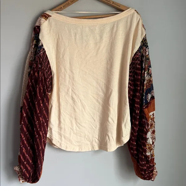 NEW Free People Vintage Combo Light Magic Henley Blouse Small - Image 4