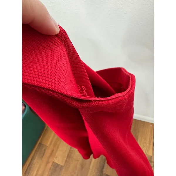 Tuckernuck‎ Womens Red Knit Pull On Flare Pants High Rise Viscose Blend Large - Image 6