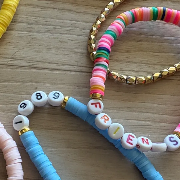 Taylor Swift Kids Beaded Bracelet Set - Pink, Yellow, Blue - Image 4