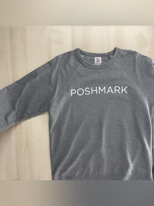 UNISEX Poshmark Gray Crewneck Sweatshirt XL soft loose fit merch delta fleece - Image 2