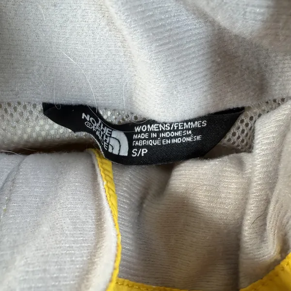 The North Face Women's Small Rain Jacket Hooded Yellow White Polka Dot Full Zip - Image 6