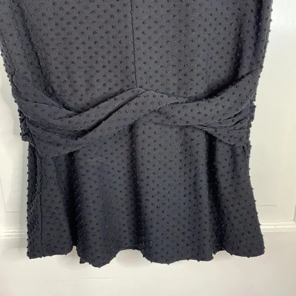 Anthropologie Deletta Black Wrap Nubby V-neck Tank Top Blouse W-089 Size S - Image 6